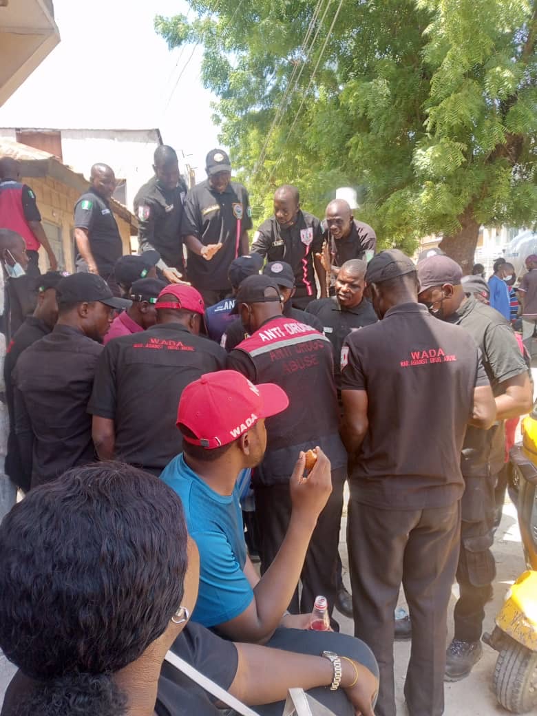 WADA anti-drug abuse marshals during a field briefing in Kano